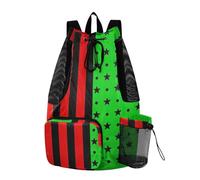 Yoogain Red Black Striepd Stars Green Mens Drawstring Bags Summer Camp Bag con tasche Cinch Sack Wet and Dry Separation