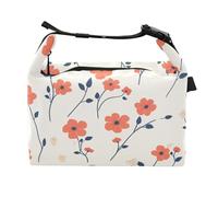 Yoogain Red Flower Carton Cute Girls Insulated Lunch Box Regolabile Infermiere Lunch Bag per la Scuola Asilo