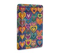 Yoogain Retro Cuori Colorati A Righe portafoglio sottile in pelle per le donne sottile Con Slot Cash Blocco RFID piccolo porta carte di credito per uomini e donne