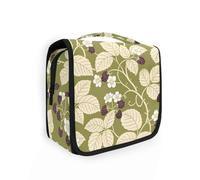 Yoogain Retro Raspberry Grass Green borse per le donne impermeabili con gancio per appendere borse da toilette da appendere verticali autoportanti