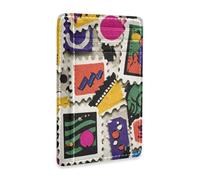 Yoogain Retro Stamp Frammenti di Carta Colorato in pelle portafoglio da donna sottile Con ID Finestra RFID Blocco carta di credito portafoglio per uomini e donne