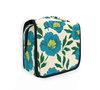 Yoogain Romania Peonia Turchese Arca Verde trucco da viaggio con gancio per appendere Borsa per pennelli leggera Verticale Free-Standing