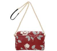 Yoogain Rose bianche rosse retrò borse a tracolla per le donne piccole borse in pelle vegana borse moda donna borse a tracolla impermeabili per le donne