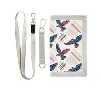 Yoogain Rosso Blu Big Bird portafoglio sottile per la donna unico portafoglio titolare della carta con cordino, rosso blu grande uccello, 1 size, Moda