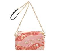 Yoogain Rosso e Oro Retro Giapponese Fiori di Ciliegio Crossbody Piccole Borse Per Le Donne Vegan Borsa In Pelle Borsa Con Zip Borsa Per Viaggio