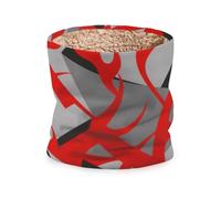 Yoogain Scaldacollo invernale per il freddo, motivo arte astratta, rosso fuoco, grigio, invernale, morbido, spesso, caldo, foderato in pile, per uomini e donne