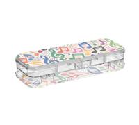 Yoogain Scatola di plastica colorata a doppio strato per penne a doppio strato con simboli musicali a cartoni animati per la scuola con coperchio a scatto