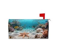 Yoogain Scenario sottomarino Pesce Stella Immagine Decorativa Coperture per cassette postali per l'inverno Carino Patriottico Copertura magnetica di Dimensioni standard para buzon
