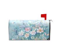 Yoogain Semplice Fresco Fiore Blu Fiore Decorativo Casella Postale Coperture Magnetiche per il Giorno della Memoria Cassetta postale Unica per San Valentino Formato Standard Caja de correos