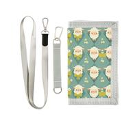 Yoogain Semplice Spring Sheep Carino billfolds per le donne semplice portafoglio clip di denaro con cordino, semplice primavera pecora carino, 1 size, Moda
