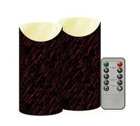 Yoogain Set di 2 candele natalizie senza fiamma, a batteria, per chiesa, rosso scuro glitterato