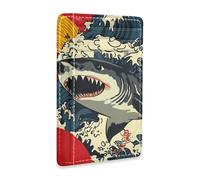 Yoogain Shark - Portafoglio sottile in pelle stile giapponese con fermasoldi, blocco RFID, organizer per carte di credito, per uomini e donne