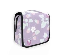 Yoogain Slow Style Strawberry Lavender borsa da viaggio da donna da toilette con gancio per appendere Essentials borsa cosmetica verticale autoportante