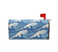 Yoogain Stile giapponese Onde Blu Decorativo Mailbox Covers per l'inverno Unico Patrick Mailbox Covers Magnetico Formato Standard Caja de correos