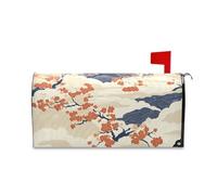 Yoogain Stile giapponese Rosso Floreale Beige Nuvole Decorative Mailbox Coperture Magnetiche per il Ringraziamento Carino Estate Casella Postale Coperture Magnetiche Dimensioni Standard Caja de