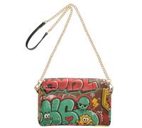 Yoogain Street Graffiti Retro Lettere Colorate Piccola Borsa A Tracolla Per Le Donne In Pelle Vegana Delle Donne Crossbody Borse Zip Borsa Per Viaggio