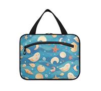 Yoogain Summer Beach Blue Shells appeso borsa da toilette per gli uomini che viaggiano con gancio, designer borse unisex per gli uomini per accessori da viaggio bagno envase para profumo de L, Estate
