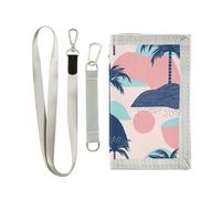 Yoogain Summer Palm Trees portafogli pieghevoli per gli uomini per le donne titolare della carta del portafoglio unico con cordino, palme estive, 1 size, Moda