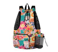 Yoogain Sun Colorful Art Words Coulisse Borse da palestra Borsa sportiva con tasche String Back Pack impermeabile
