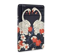 Yoogain Swan - Portafogli sottili in pelle a forma di cuore in stile giapponese per uomo con fermasoldi, blocco RFID, inserti per carte di credito, per uomini e donne