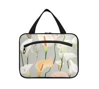 Yoogain Sweet Calla Lily Neutral appeso trucco bag organizzatore con gancio, designer essenziale trucco borsa organizzatore per le signore vacanza bolsas de maquillaje para mujer L, dolce Calla Giglio