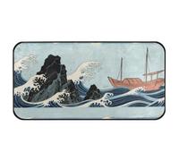 Yoogain Tappeto blu oceano giapponese 99,1 x 50,8 cm