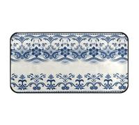 Yoogain Tappeto runner retrò Bobo floreale blu 99,1 x 50,8 cm
