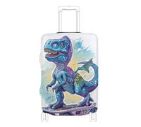 Yoogain The Blue Dinosaur Skateboards - Copertura elastica per bagagli, resistente ai graffi, adatta per bagagli da 45,7 a 81,7 cm, The Blue Dinosaur Skateboards, S 18-20 in