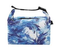 Yoogain Tie-dye Blue Strokes Leaves - Borsa termica per il pranzo, impermeabile, per insegnanti, per viaggi all'aperto