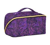 Yoogain Tribal Violet Astratta Linea Cosmetici Borsa con divisori Portatile Cosmetici Borse Per Le Donne Viaggio-Size Accessori