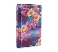 Yoogain Vapor Wave Style Flowers Blu Rosso pelle sottile donna portafoglio con clip di denaro blocco RFID protezione della carta di credito per uomini e donne