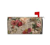 Yoogain Vecchio giornale fiori rossi retrò decorativo della cassetta della posta copre per il giorno della memoria divertente felice anno nuovo copertura della cassetta postale di dimensioni standard