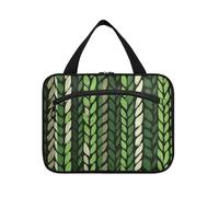 Yoogain Verde Falso Weave appeso borsa da barba per gli uomini viaggio con gancio, designer unisex cura della pelle borsa per gli elementi essenziali per le donne hotel estuche de maquillaje para
