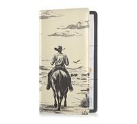 Yoogain Western Cowboy - Portaoggetti in pelle per auto registrazione, assicurazione e carta d'identità, organizer per documenti essenziali, patente di guida, carte