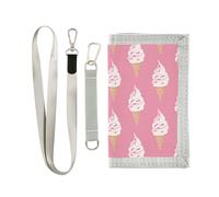 Yoogain Yummy Ice Cream Peach portafogli per gli uomini clip soldi per donna pop clip portafoglio per gli uomini con cordino, Delizioso Gelato alla pesca, 1 size, Moda