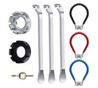 Yoogeer 9 in 1 - Set di chiavi per raggi per bici, con 9 leve per pneumatici per biciclette, chiave per raggi, kit corretto per cerchioni della bicicletta, strumenti tascabili per riparazione
