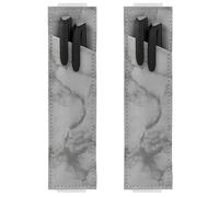 Yooghuge 2 portapenne regolabili con elastici in pelle per diario e matita per notebook con copertina rigida penna in pelle PU, Grigio Marmo