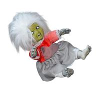 Yooghuge Bambola seduta con viso incandescente e suoni terrificanti e voce attivata per cortile veranda decorazioni animatronic giocattolo portico decorazione
