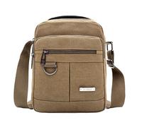 Yooghuge Borsa a tracolla da uomo in tela casual moderna per lavoro e tempo libero con ampio spazio di archiviazione piccola borsa a tracolla borsa laterale da viaggio, cachi, One Size