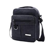 Yooghuge Borsa a tracolla da uomo in tela casual moderna per lavoro e tempo libero con ampio spazio di archiviazione piccola borsa a tracolla borsa laterale da viaggio, Nero , One Size
