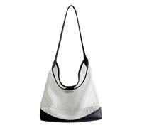 Yooghuge Borsa in tessuto contemporaneo 2025 borsa a tracolla morbida con motivo scavo fuori borsa a tracolla comoda multiuso design moderno scava fuori borsa per lavoro vacanza ascellare, bianco, One