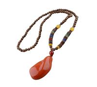 Yooghuge Collana lunga con perline di legno Bodhi, ideale per regalare ad un amico o come amuleto individuale per buona fortuna, regalo per chi cerca spirituale, Misura unica, come descritto, come