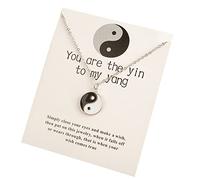 Yooghuge Collane per donne e ragazze, simbolo cinese per filosofia taoismo, Yin Yang, Tai per yoga, collana con ciondolo in lega, amuleto, gioiello alla moda per compleanno, Metallo