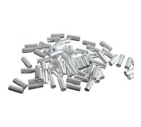 Yooghuge Connettori per tubi da pesca Manicotti a crimpare da pesca 100 pezzi Singoli Barili a crimpare Manicotti a crimpare in alluminio Manicotto a crimpare Tubo per linea