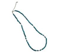 Yooghuge Elegante collana con pietre preziose naturali turchese/onice perline girocollo lunghezza regolabile catena clavicola accessorio per le donne