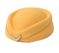 Yooghuge Hostess Hat Air Hostess Cappelli per feste Formali Uniforme Cappelli Accessorio Donna Festa Cosplay Hostess Cappello Nero