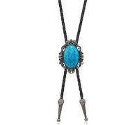 Yooghuge PU Bolo Cravatta Per Gli Uomini Cowboy Bolo Cravatta Cravatta Collare Ciondolo Western Turchese Collana Adolescenti Cowboy Rodeos Accessorio Regalo Uomo, Argento anticato, Taglia unica