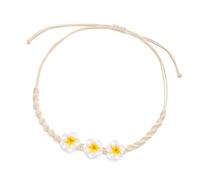 Yooghuge Styles Plumeria Collana con ciondolo in polimeri, fiore di argilla, catena intrecciata a mano, gioielli per vacanze al mare, regali speciali, gioielli da spiaggia, Misura unica, come