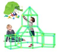 YOOHBERRYS 130 Pezzi Kiddoby Fort, Fortino per Bambini che Brillano al Buio, Kit Costruzione Fortezza per Piccoli Adatti a Bambini dai 5 ai 13 Anni