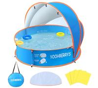 YOOHBERRYS Piscina Tenda da Spiaggia Pop Up 4 in1, Piscinetta Neonato Spiaggia con Anti-UV SPF 50+, Piscinetta per Bambini con Zanzariera, Tenda sole Spiaggia per Picnic, Giardino, Spiaggia